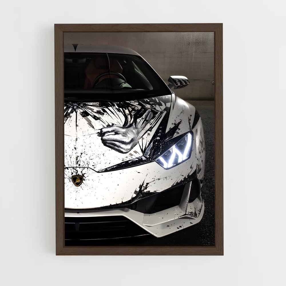 Poster Huracan Noir et Blanc – affiche Lamborghini (vue 5)